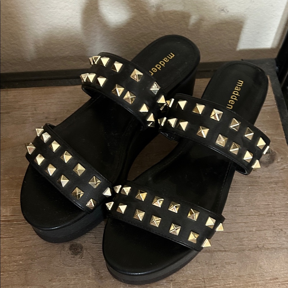 Madden Girl Black Studded Sandals